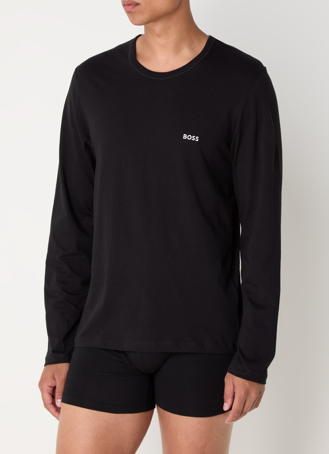 BOSS Classic longsleeve met logo in 3-pack - detail 4 zwart