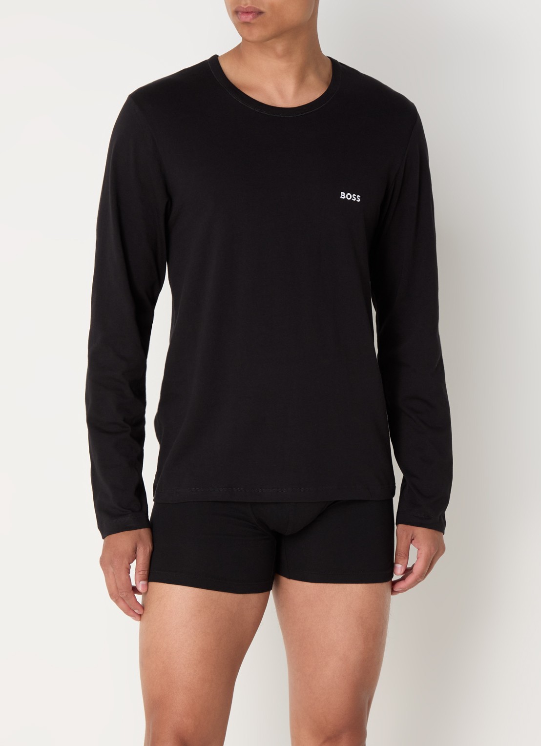 BOSS Classic longsleeve met logo in 3-pack - voorkant 2 zwart