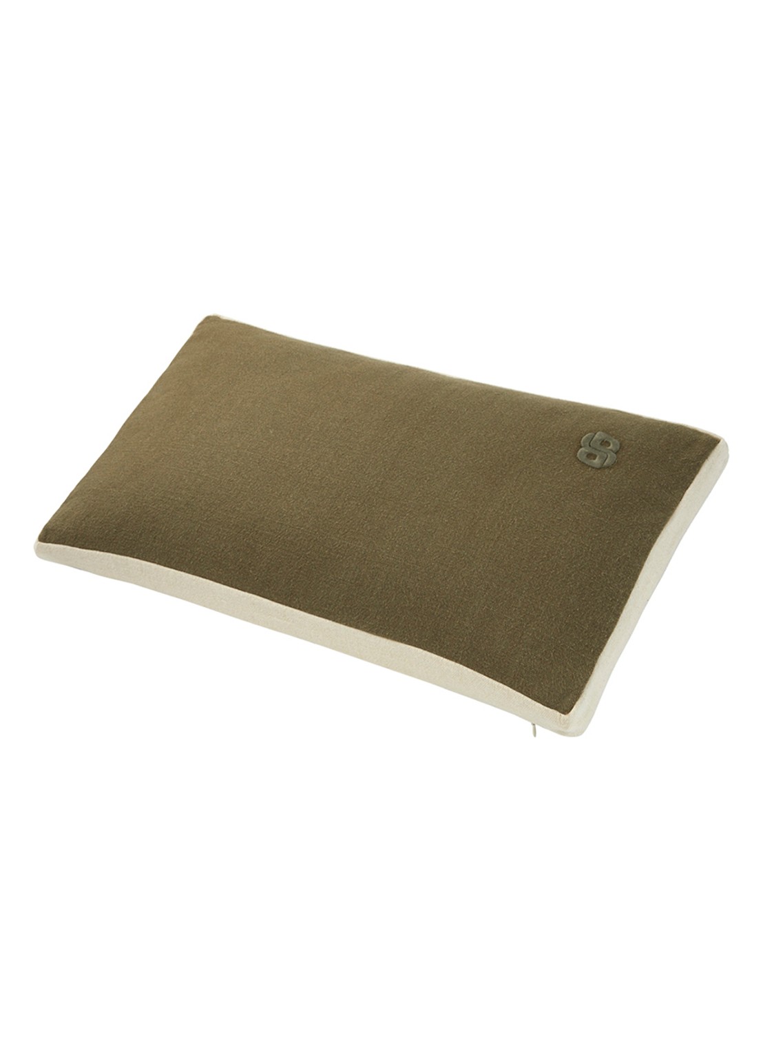 BOSS Clayton sierkussenhoes van linnen 31 x 55 cm - achterkant 5 bruin