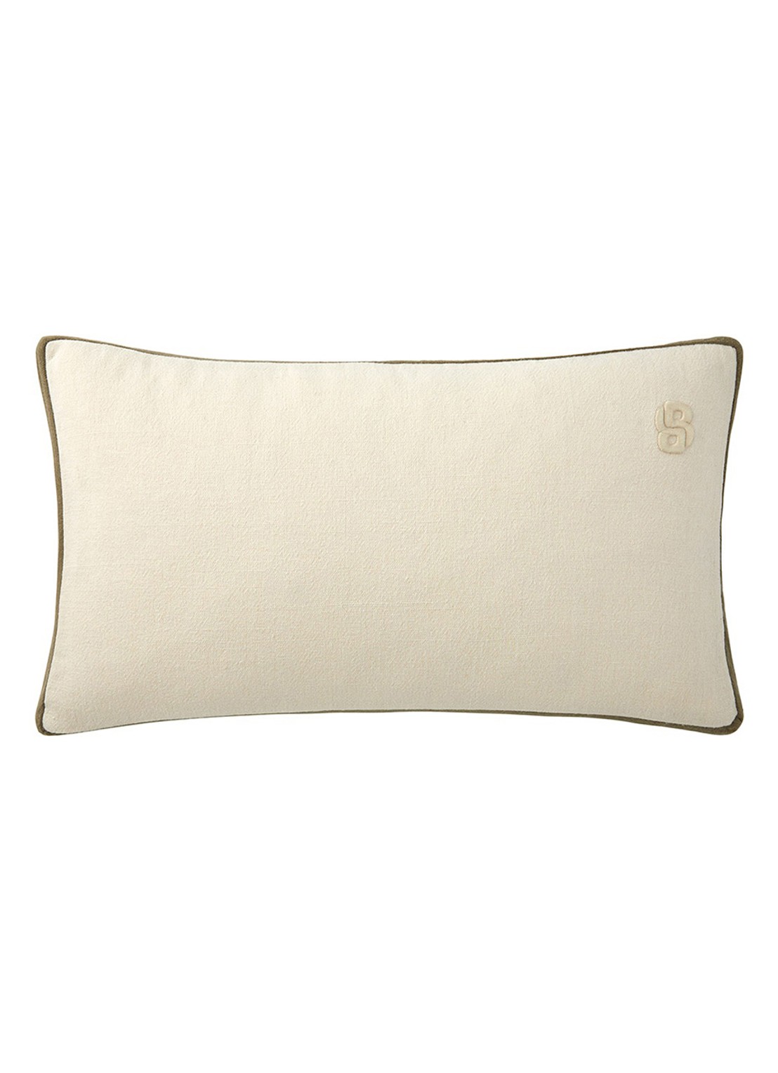 BOSS Clayton sierkussenhoes van linnen 31 x 55 cm - voorkant 3 wit
