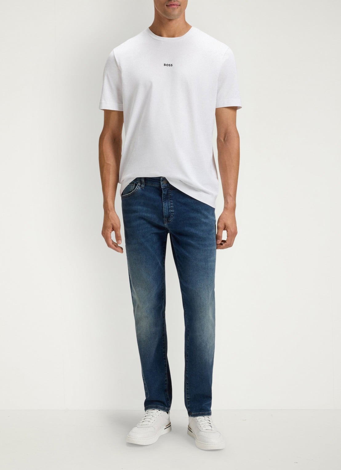 BOSS Clint sneaker van leer met logo - detail 7 wit