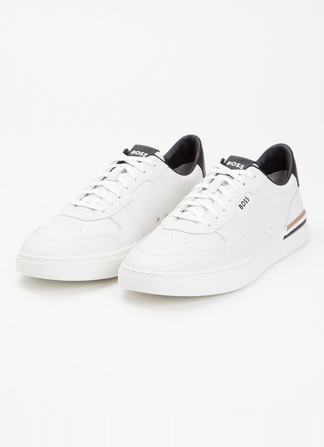 BOSS Clint sneaker van leer met logo - detail 8 wit