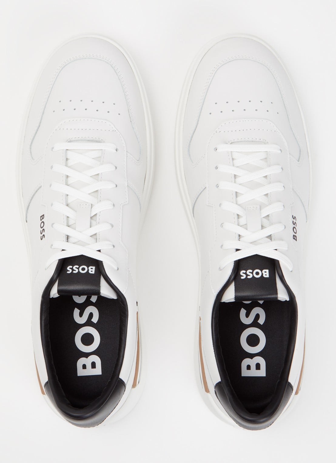 BOSS Clint sneaker van leer met logo - detail 9 wit