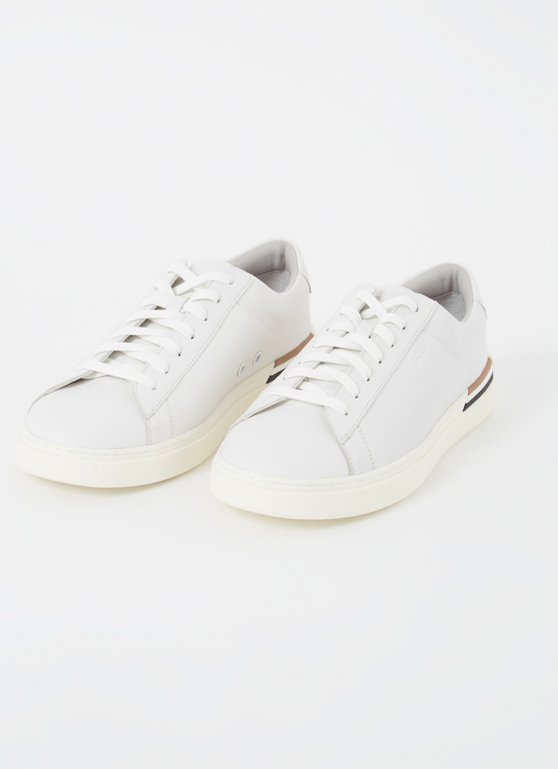 BOSS Clint sneaker van leer - detail gebroken wit