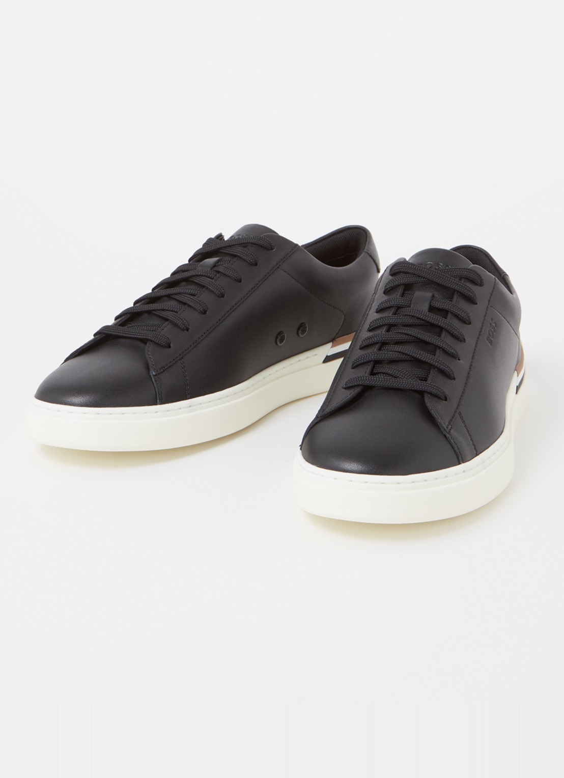 BOSS Clint sneaker van leer - detail zwart