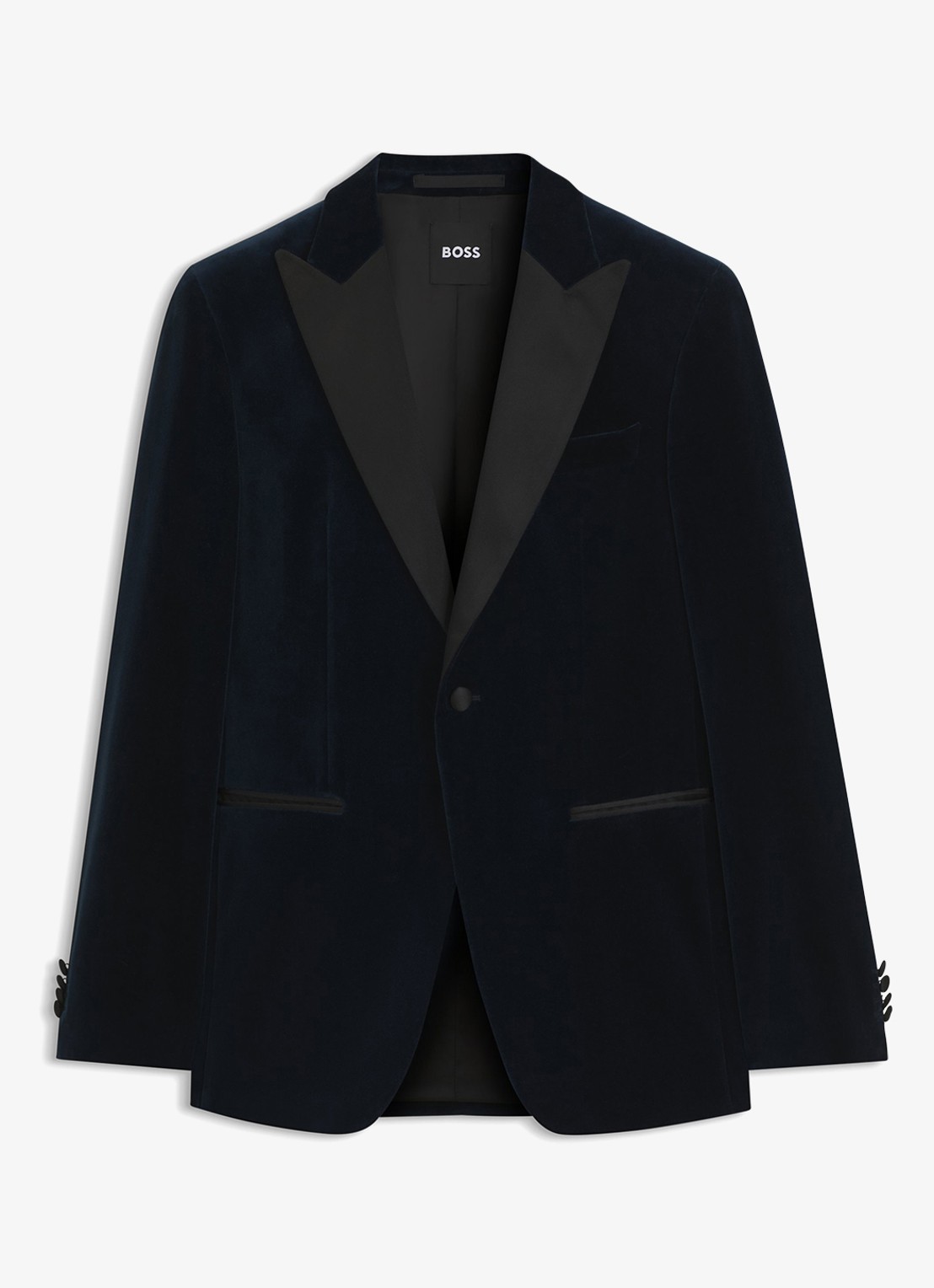 BOSS Colbert van fluweel - voorkant open blue-479 / blauw