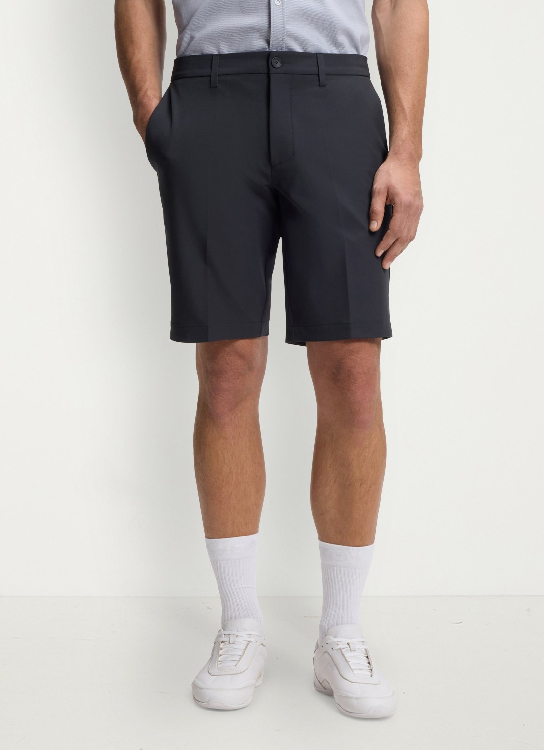 BOSS Commuter loose fit korte broek met steekzakken - detail 5 dark blue-402 / blauw