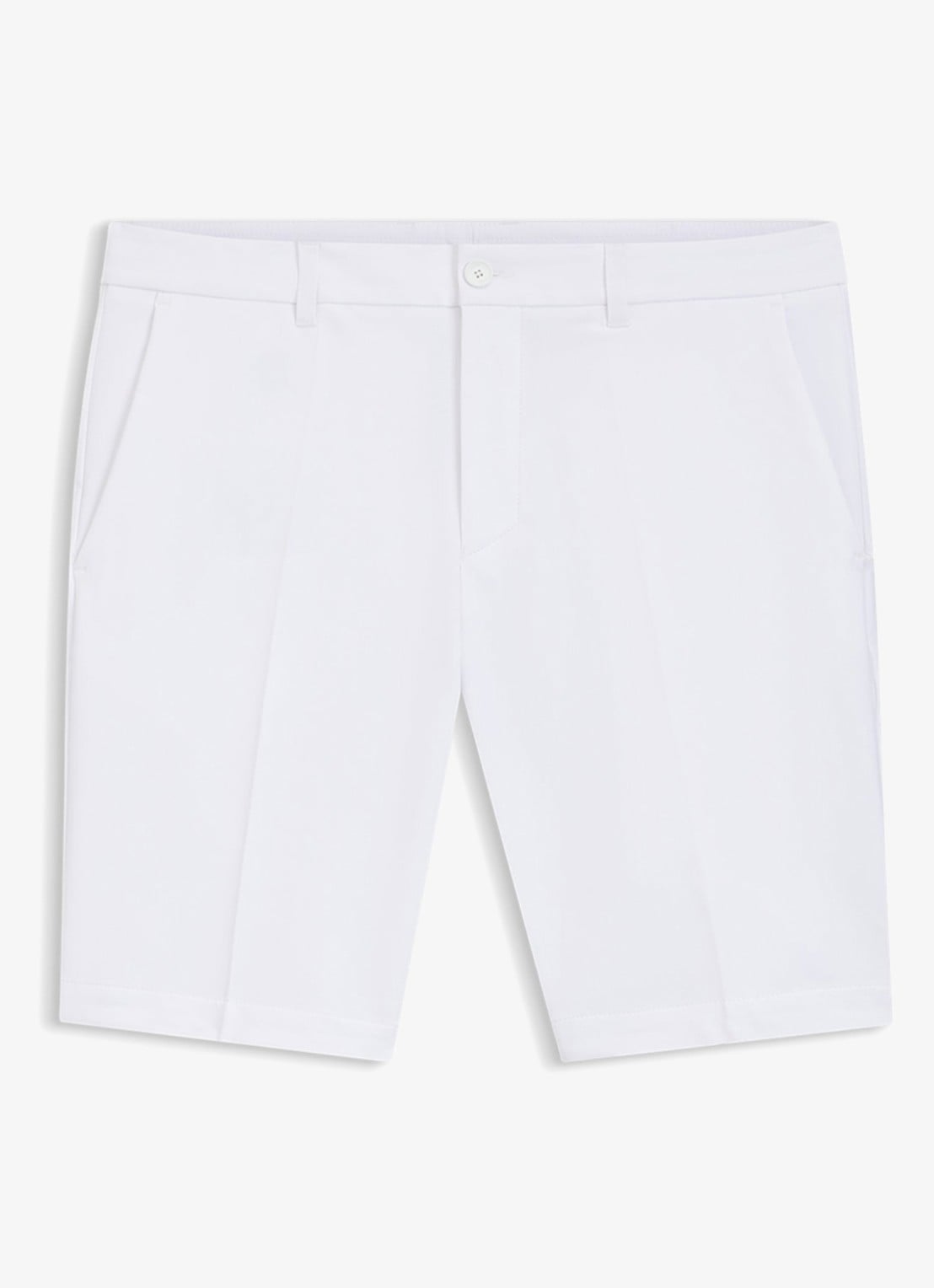 BOSS Commuter loose fit korte broek met steekzakken - voorkant 3 white-100 / wit