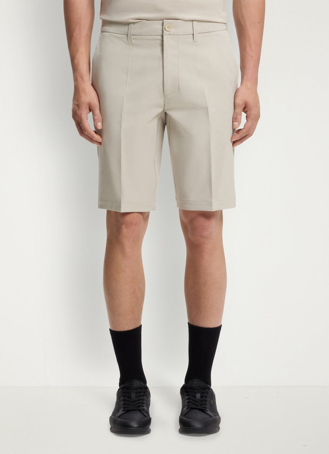 BOSS Commuter loose fit korte broek met steekzakken - detail 4 light beige-271 / beige