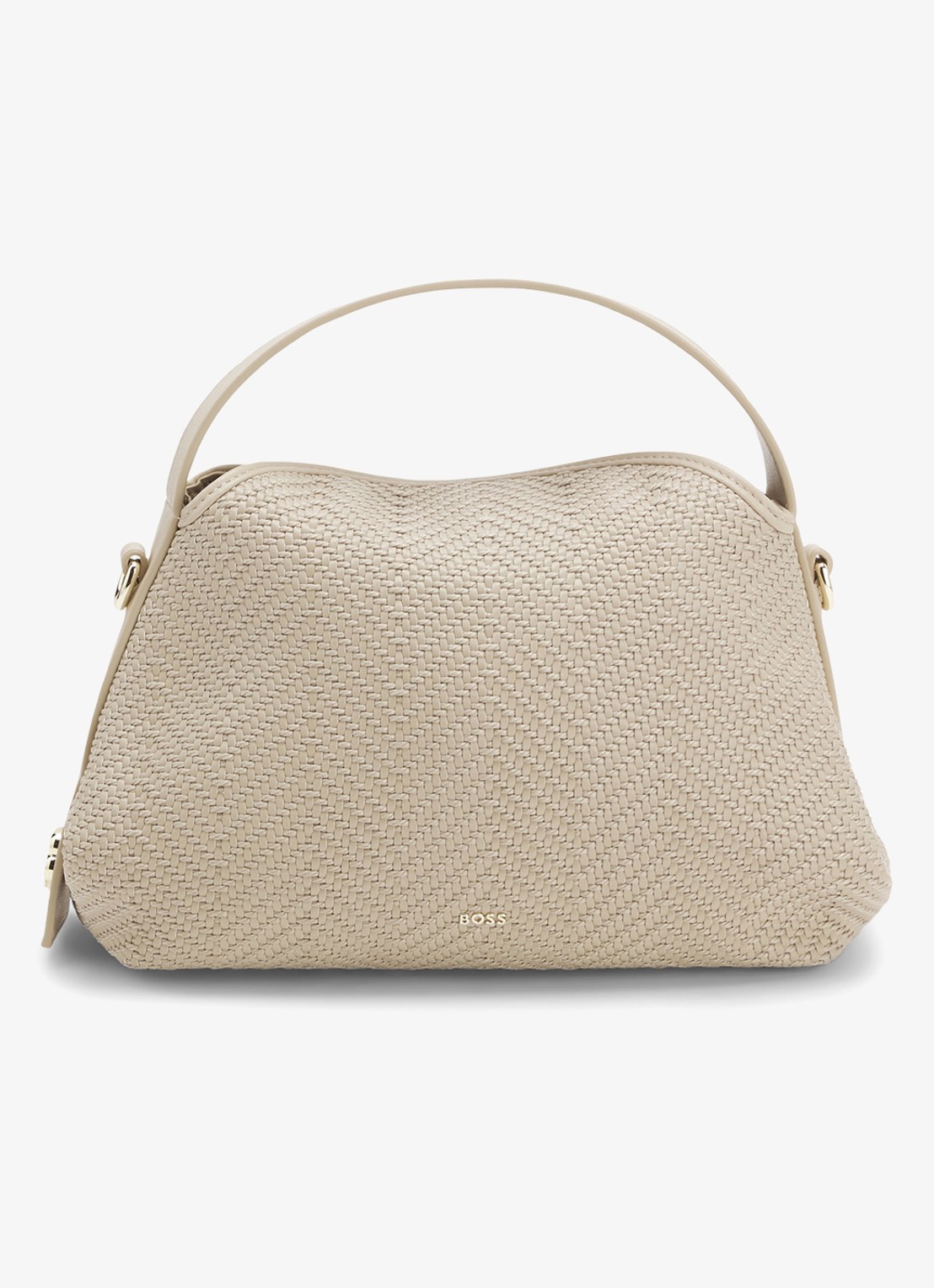 BOSS Crossbodytas met logo - voorkant 3 beige