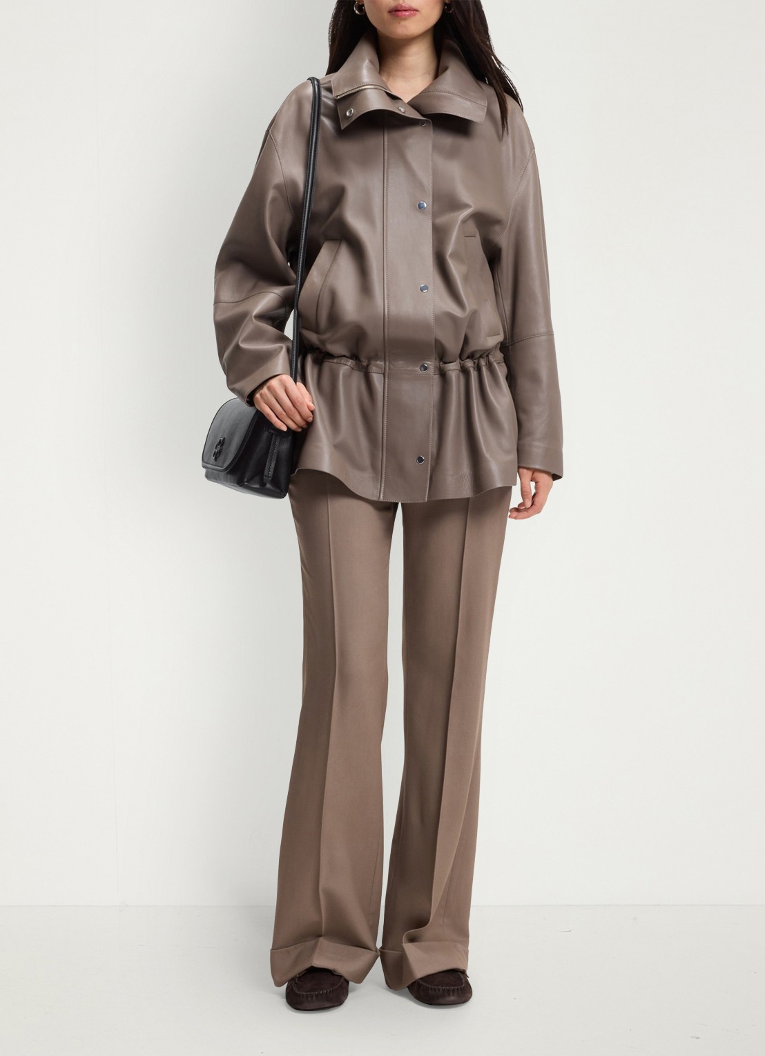 BOSS Crossbodytas van leer - detail 5 zwart