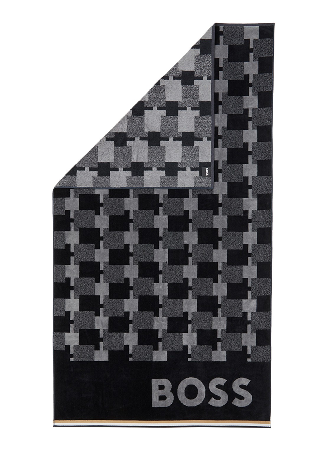 BOSS Cubo strandlaken - 90 x 160 cm - voorkant 2 zwart