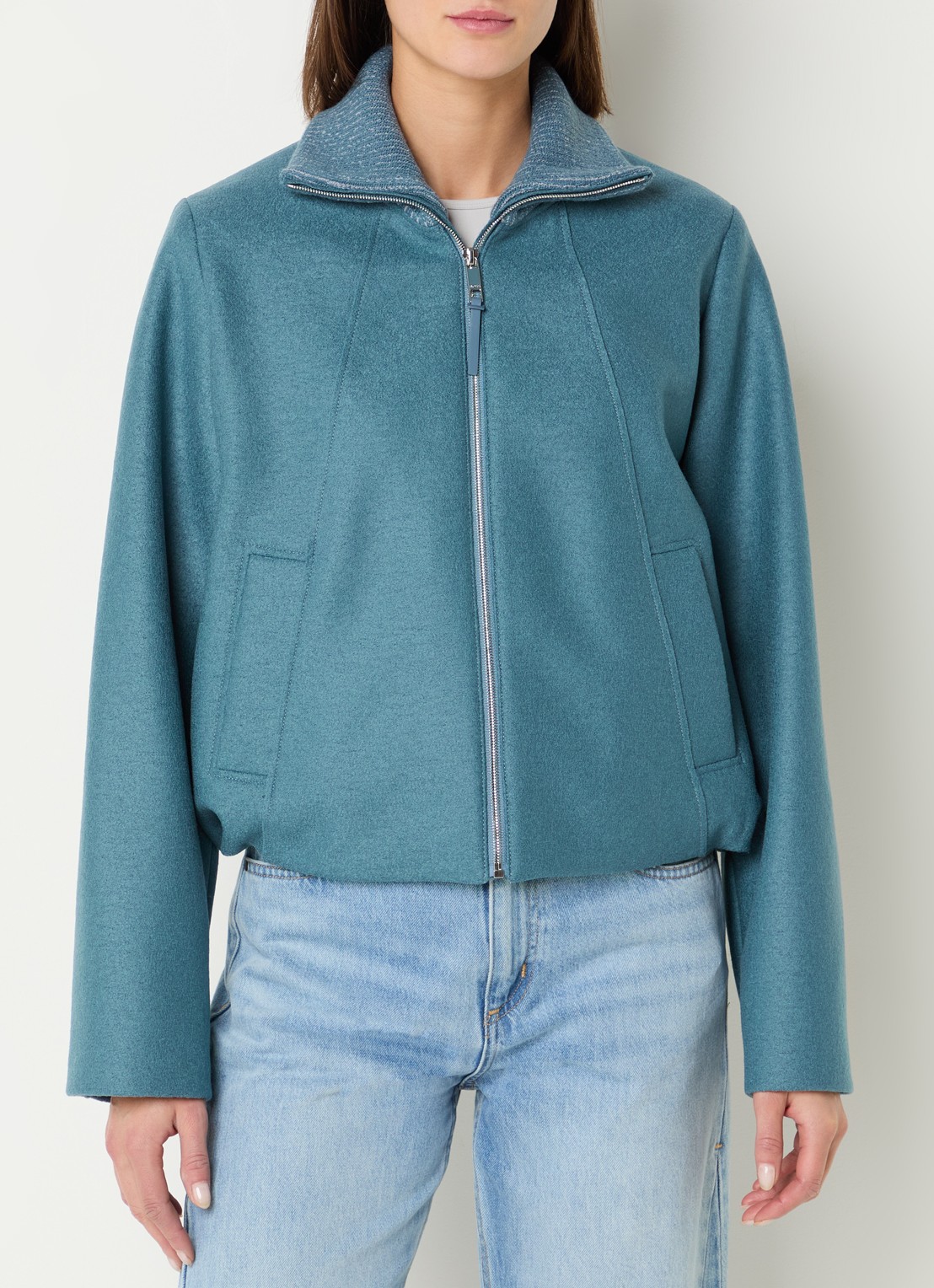 BOSS Cundalini jack van scheerwol met steekzakken - detail turquoise