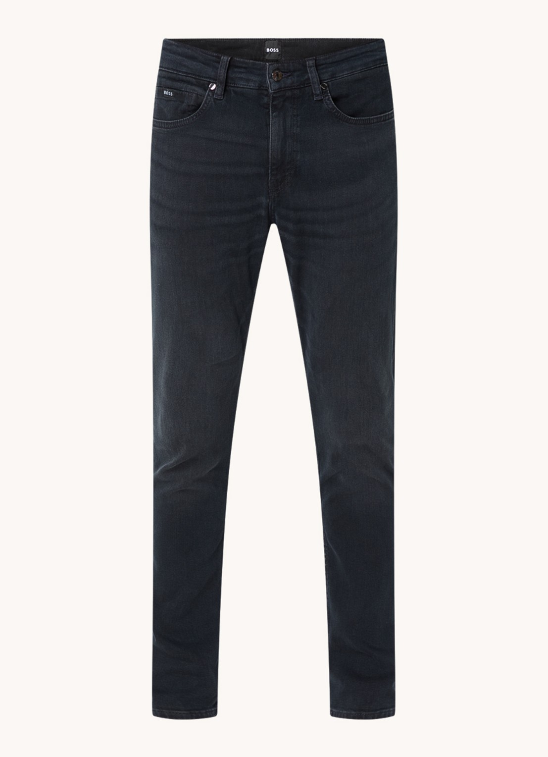 BOSS Delano slim fit jeans met gekleurde wassing - voorkant 3 zwart