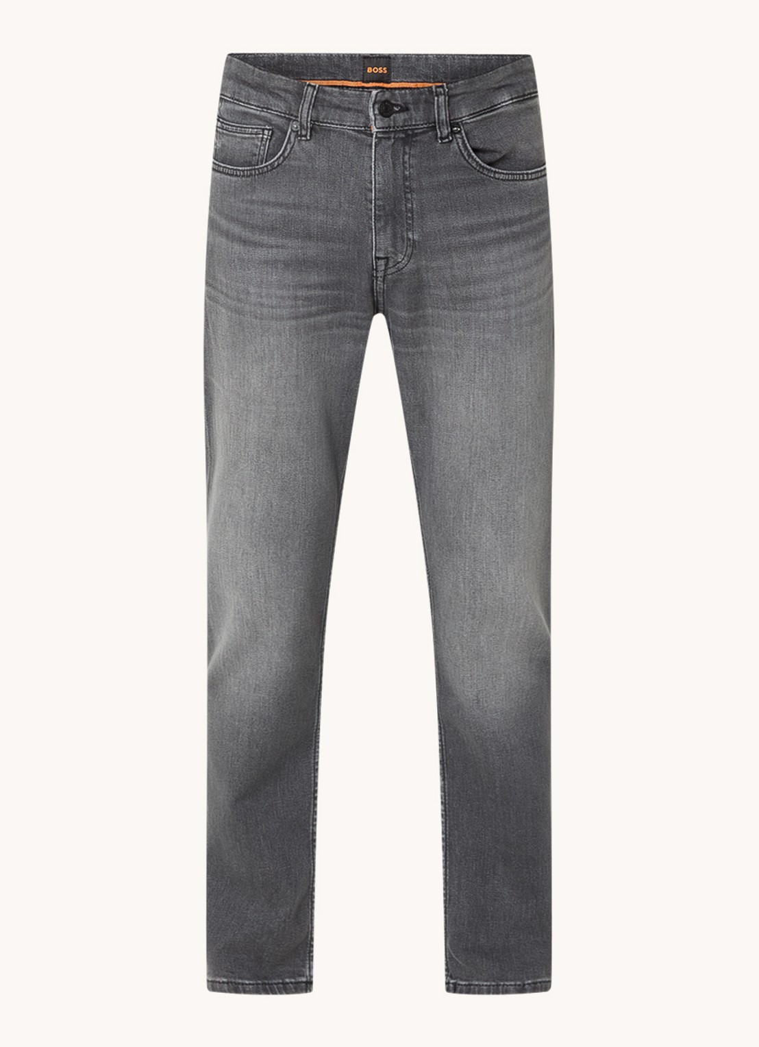 BOSS Delaware Bo slim fit jeans met gekleurde wassing - voorkant donkergrijs