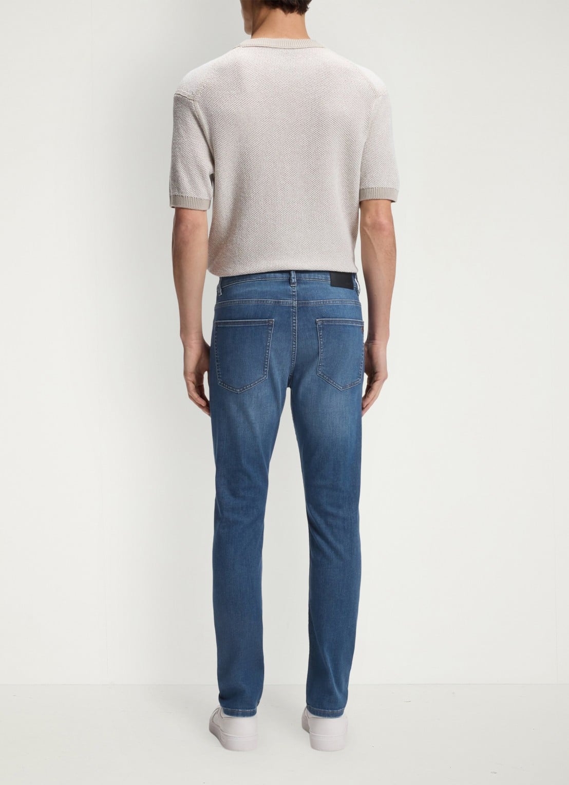 BOSS DELAWARE BO slim fit jeans met medium wassing - achterkant medium blue-422 / blauw