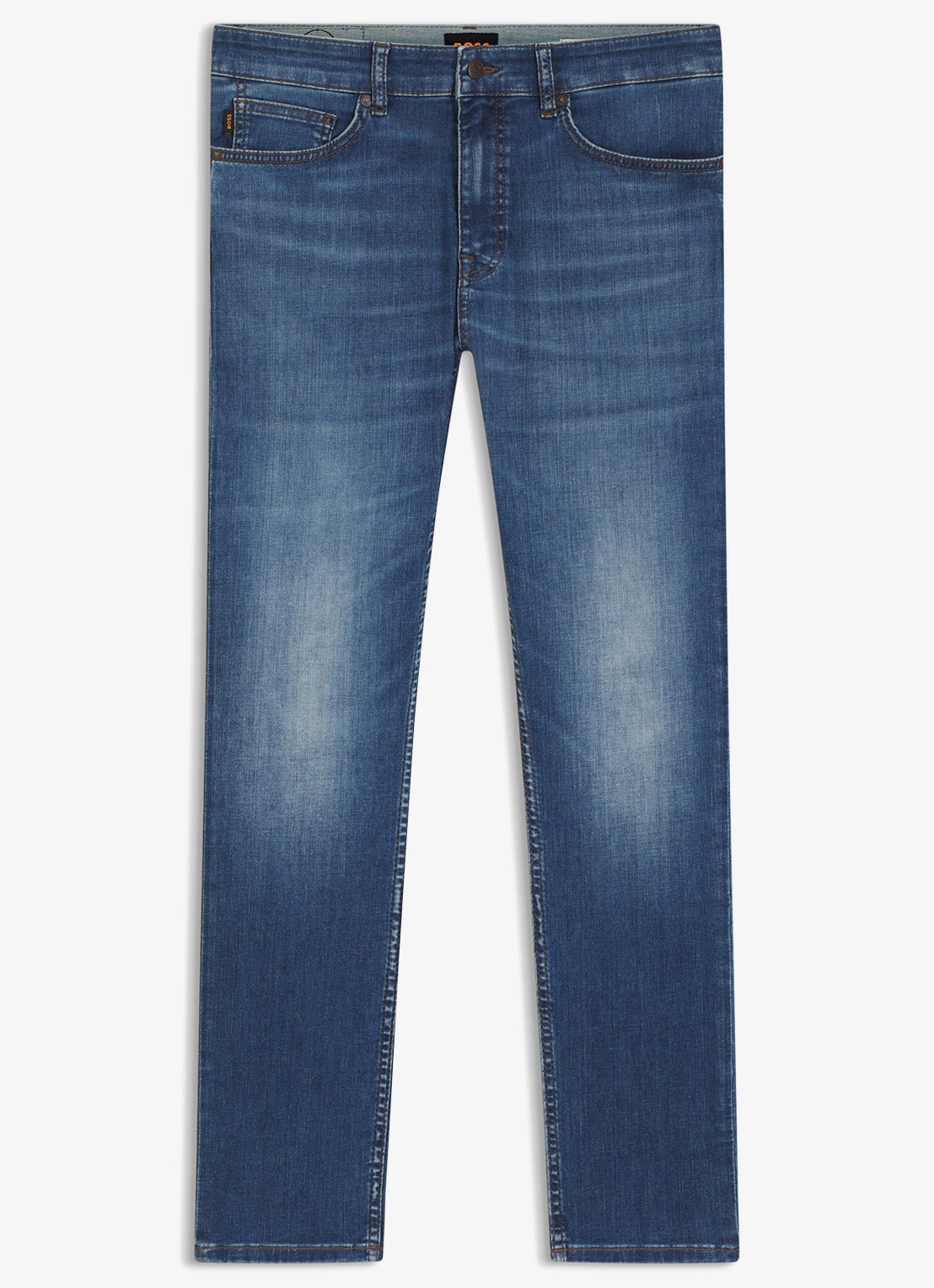 BOSS DELAWARE BO slim fit jeans met medium wassing - voorkant 5 medium blue-422 / blauw