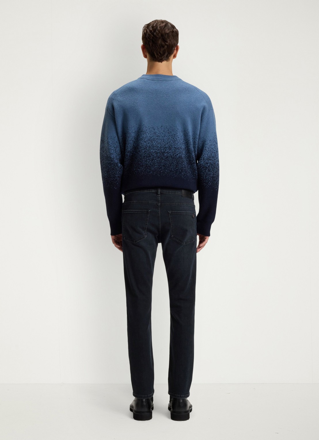 BOSS Delaware slim fit broek met logo - achterkant 6 denim