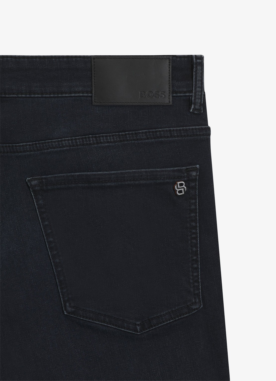 BOSS Delaware slim fit broek met logo - detail 5 denim