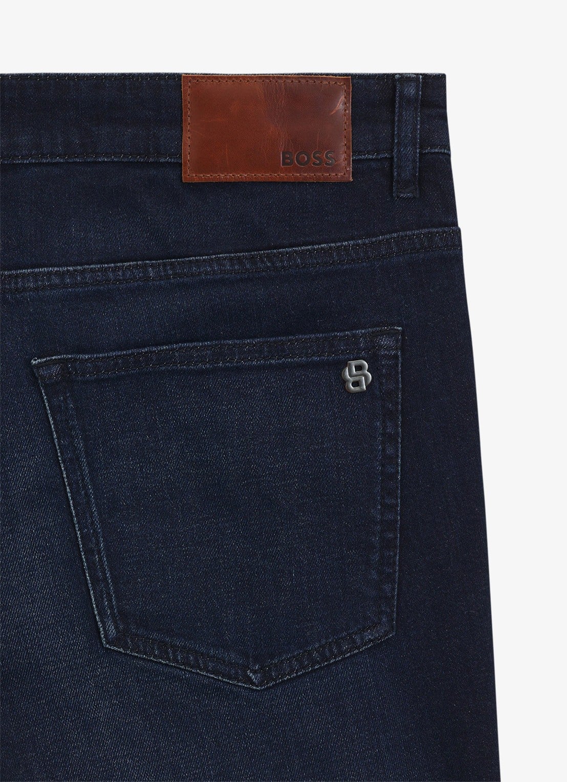 BOSS Delaware slim fit jeans met donkere wassing - detail 5 indigo