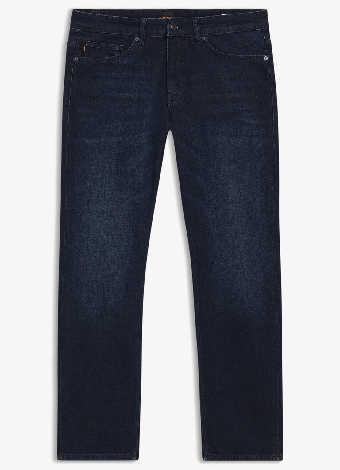 BOSS Delaware slim fit jeans met donkere wassing - voorkant indigo