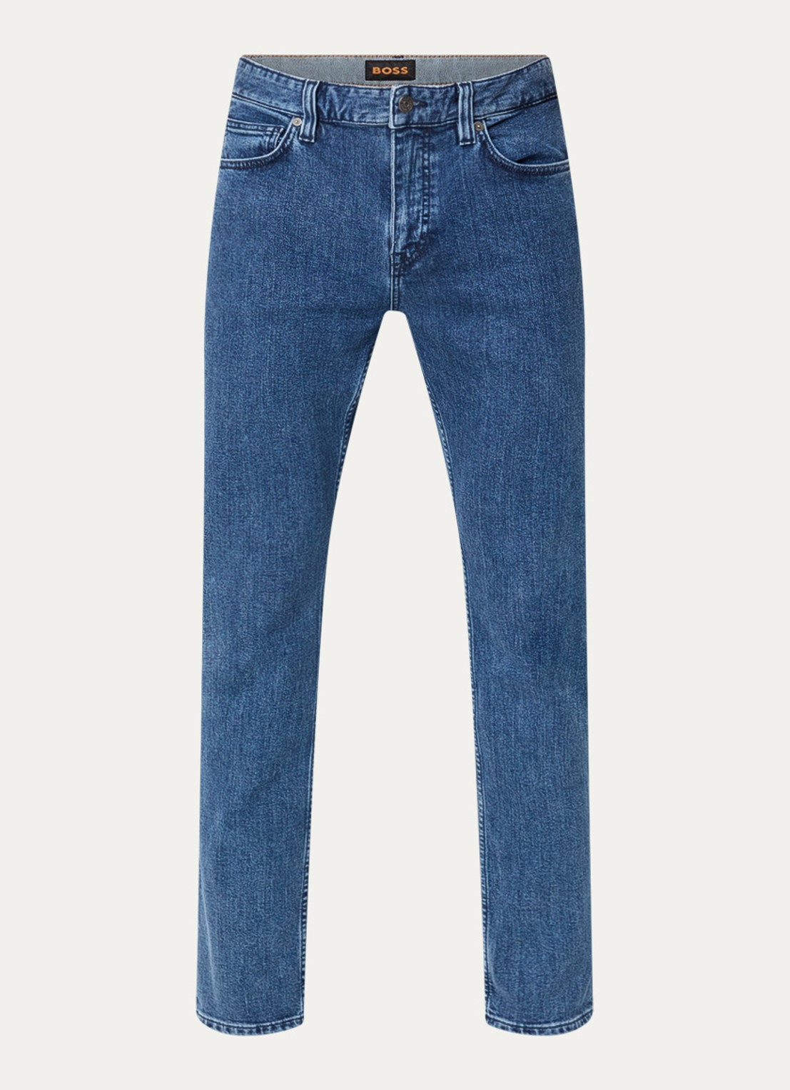 BOSS Delaware slim fit jeans met donkere wassing - voorkant 3 indigo