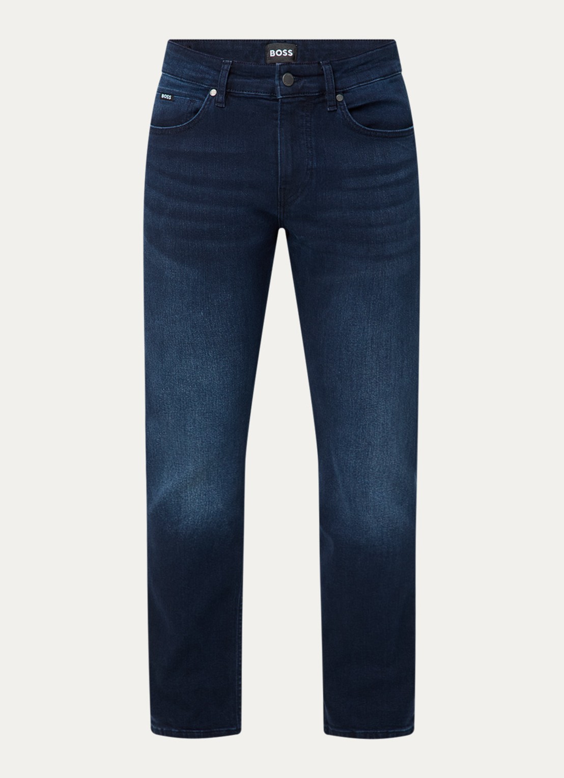 BOSS Delaware slim fit jeans met donkere wassing - voorkant 2 indigo