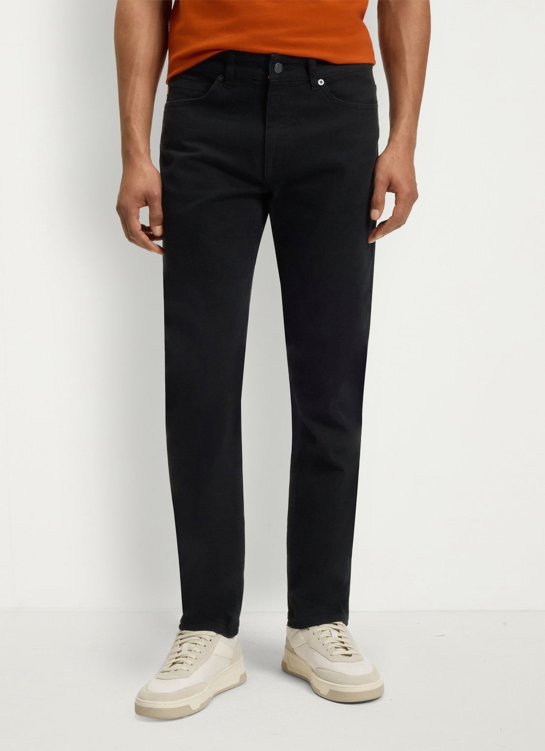 BOSS Delaware slim fit jeans met gekleurde wassing - detail zwart