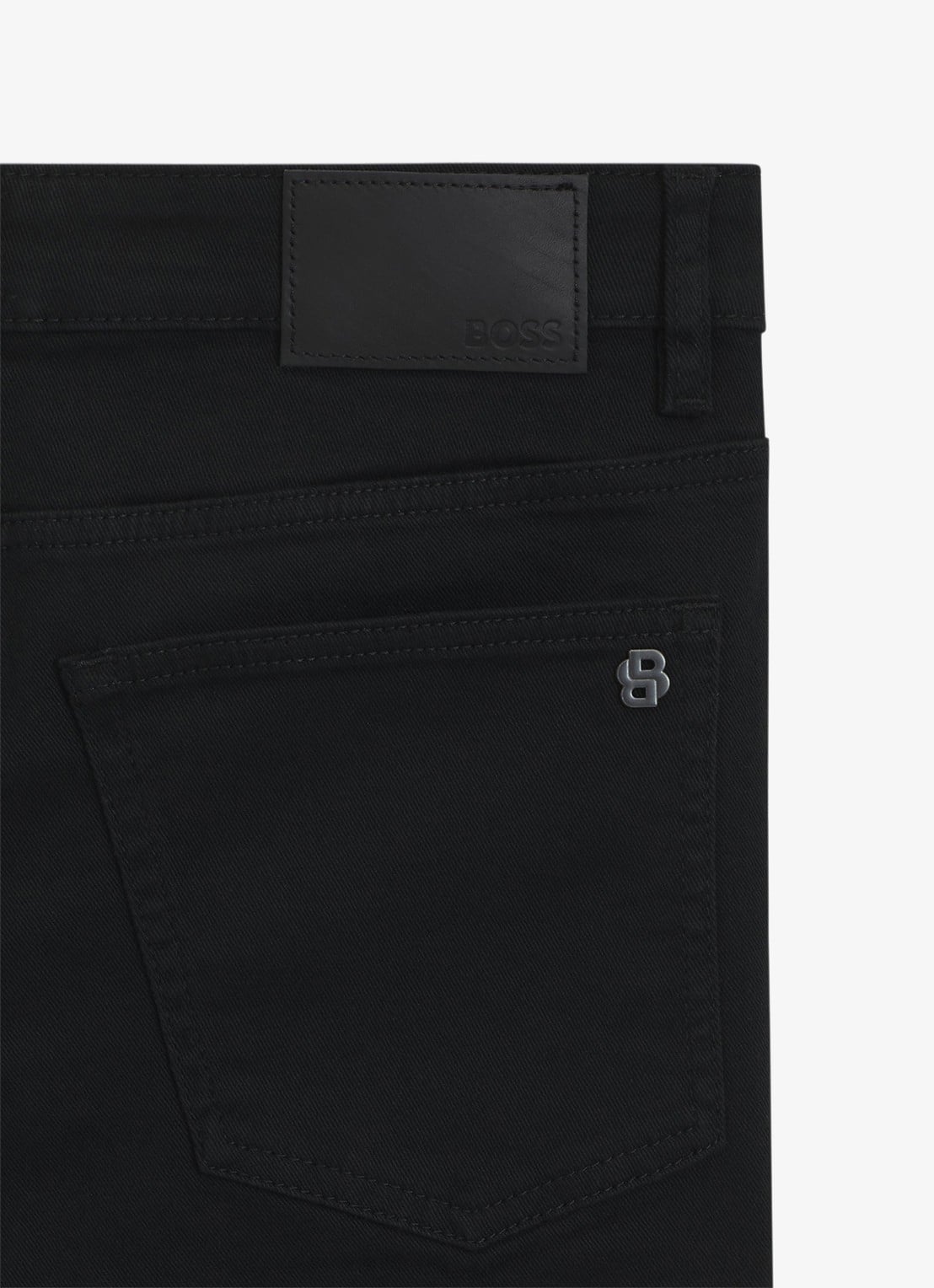BOSS Delaware slim fit jeans met gekleurde wassing - detail 3 zwart