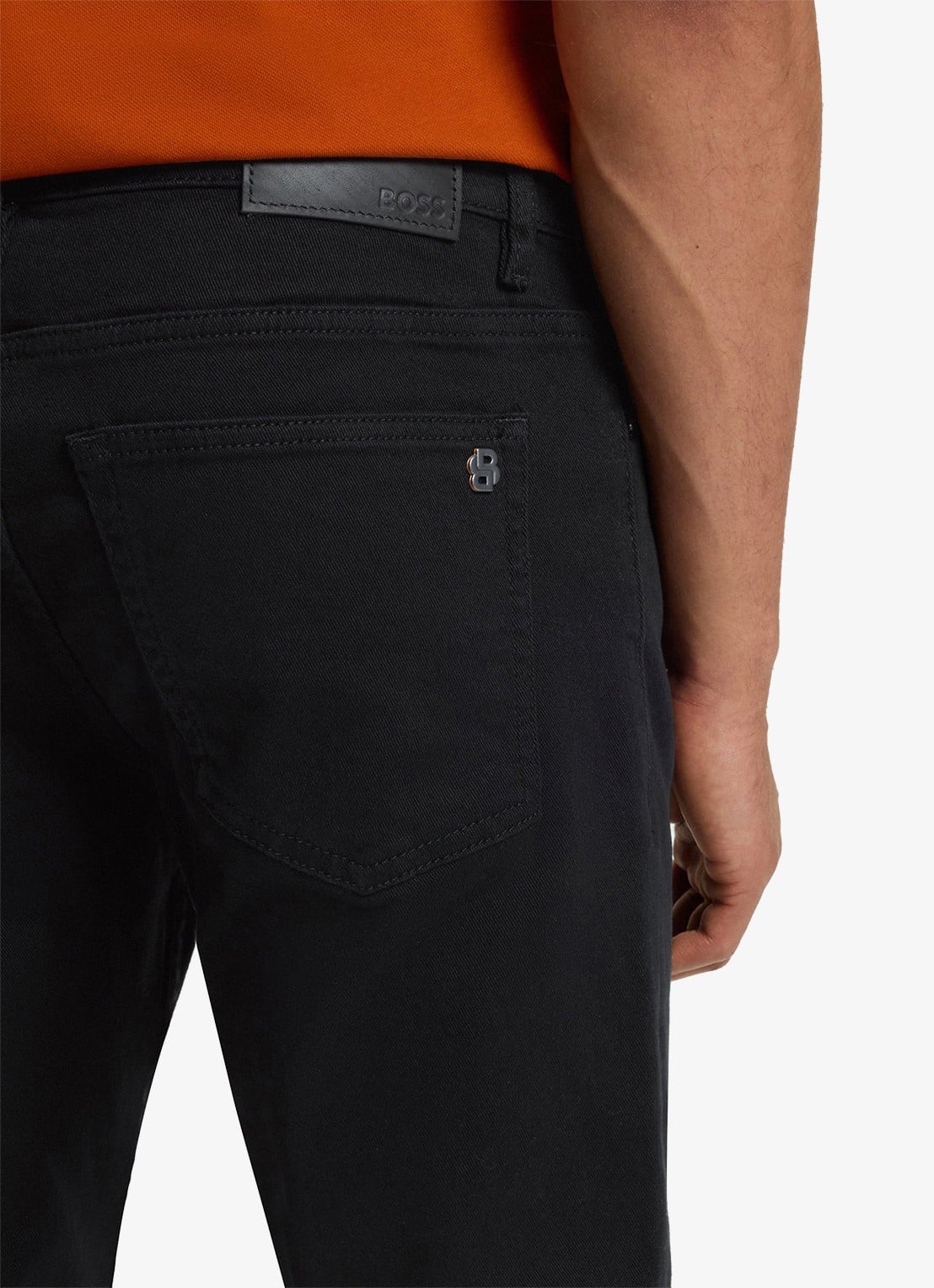 BOSS Delaware slim fit jeans met gekleurde wassing - detail 4 zwart