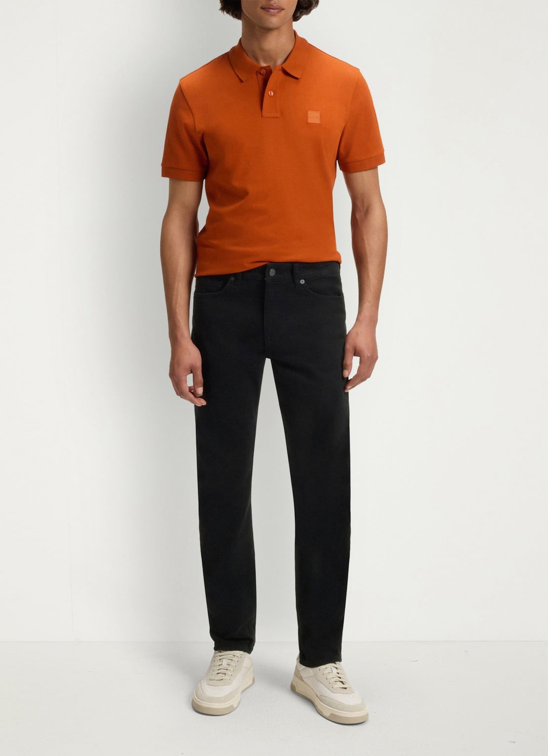 BOSS Delaware slim fit jeans met gekleurde wassing - voorkant 6 zwart