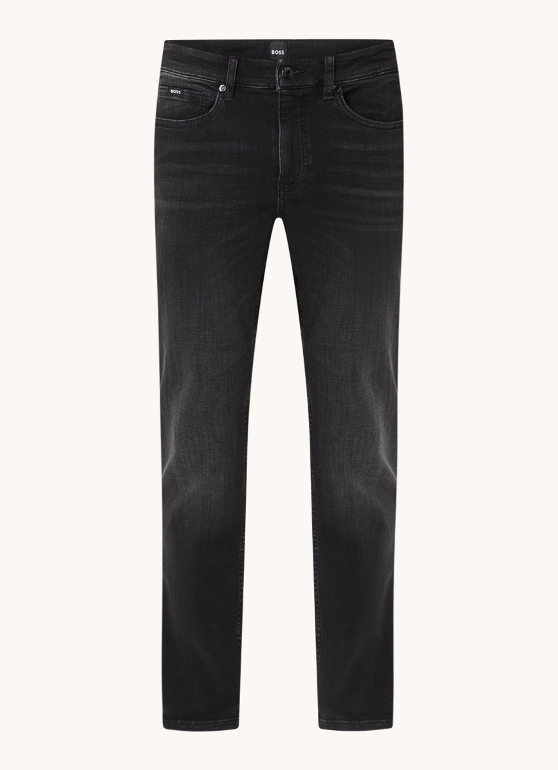 BOSS Delaware slim fit jeans met gekleurde wassing - voorkant 3 antraciet