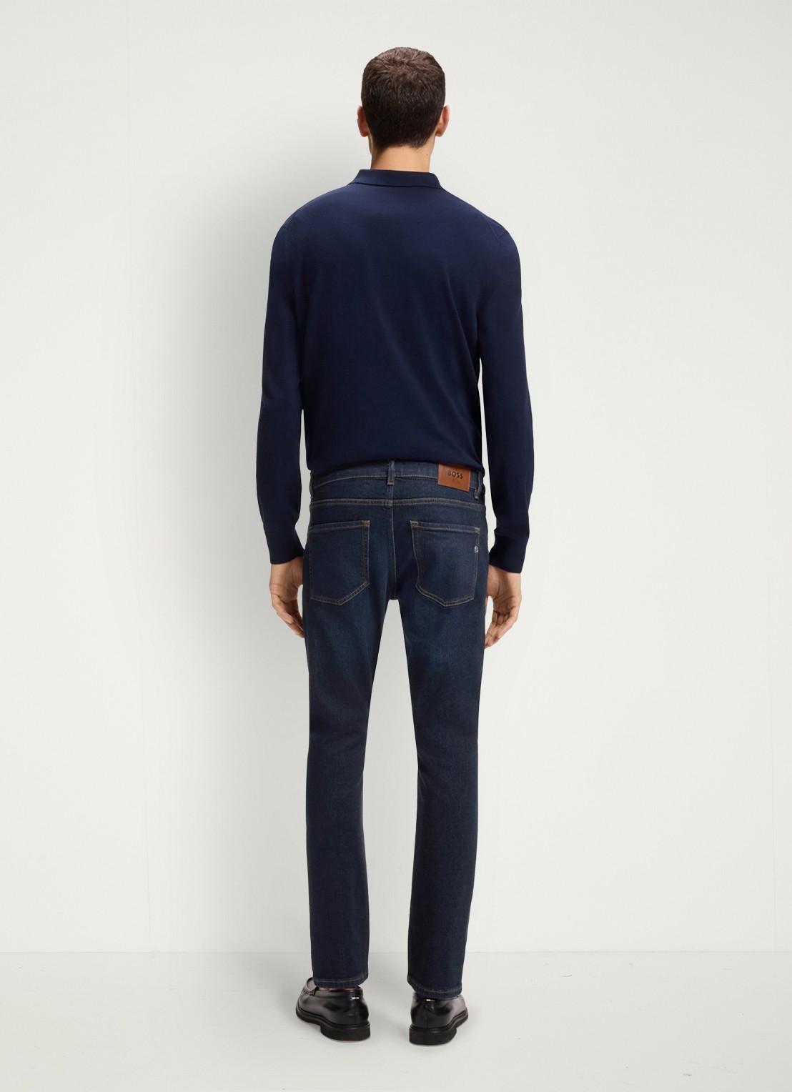 BOSS Delaware slim fit jeans met steekzakken - achterkant 6 indigo
