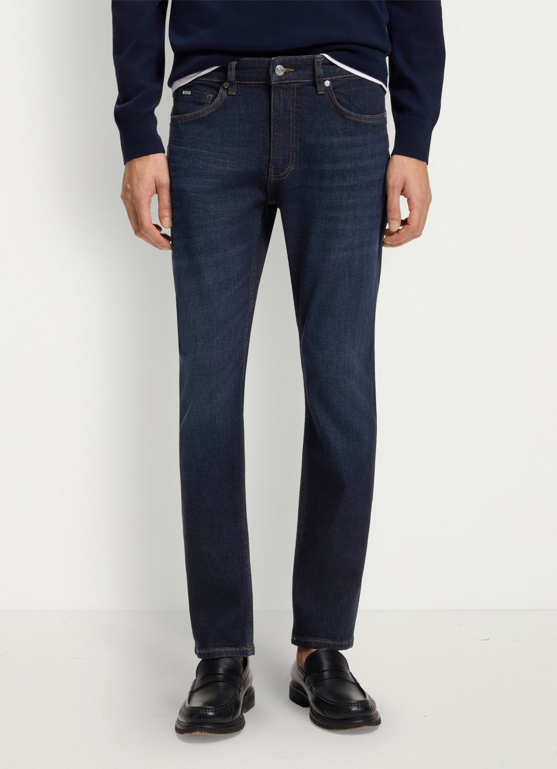 BOSS Delaware slim fit jeans met steekzakken - detail 3 indigo
