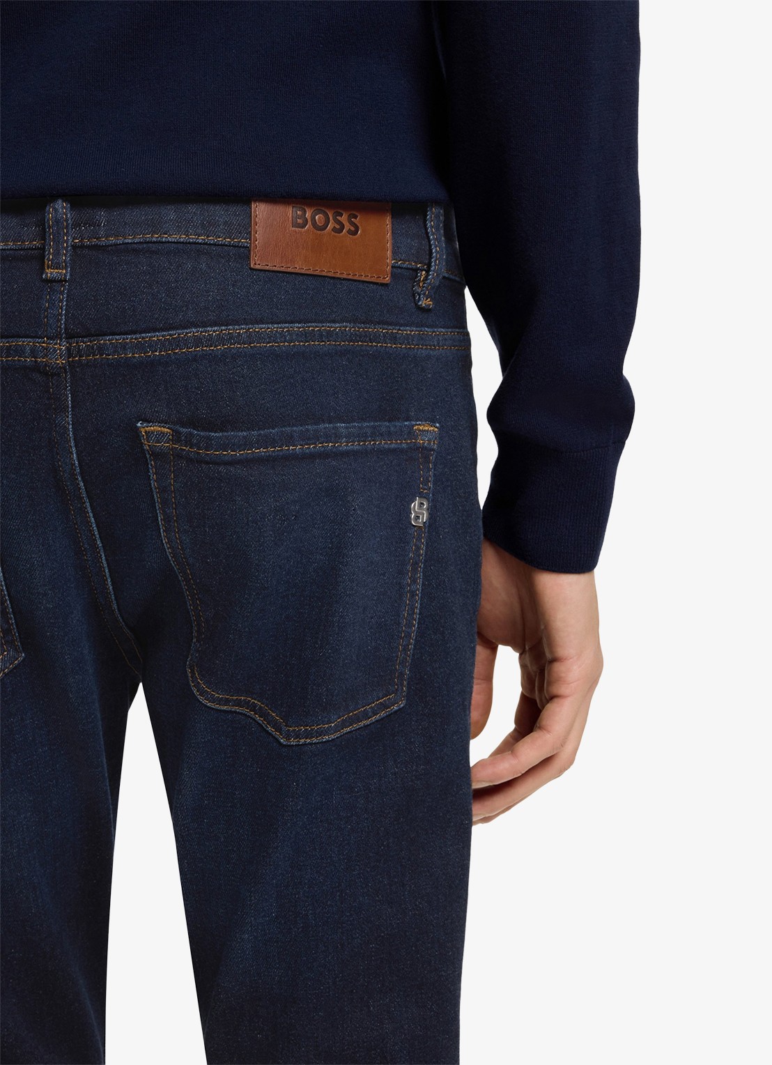 BOSS Delaware slim fit jeans met steekzakken - detail 4 indigo