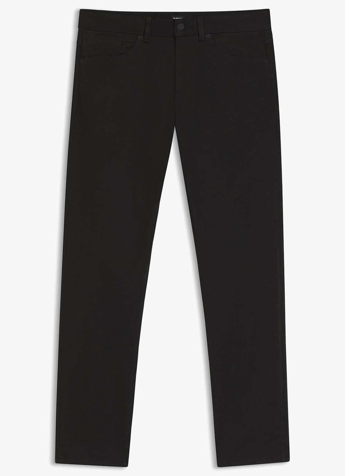 BOSS Delaware slim fit jeans met steekzakken - voorkant zwart