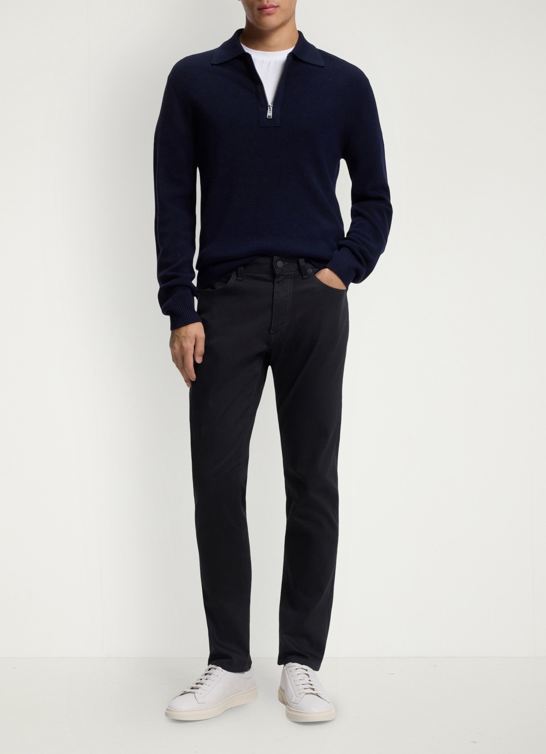 BOSS Delaware slim fit jeans met steekzakken - voorkant 6 blauw