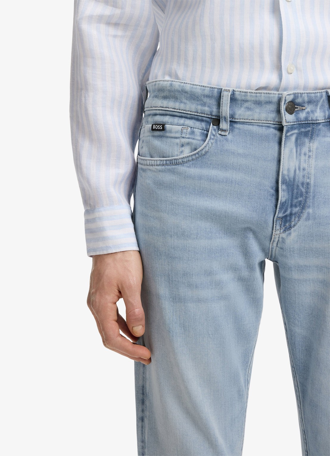 BOSS Delaware slim-fit jeans met stretch - detail 5 indigo