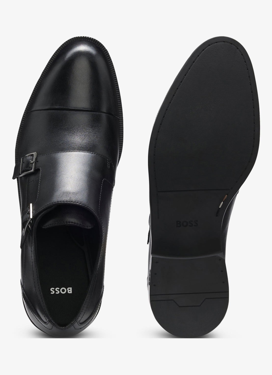 BOSS Derby schoen van leer - detail 2 zwart