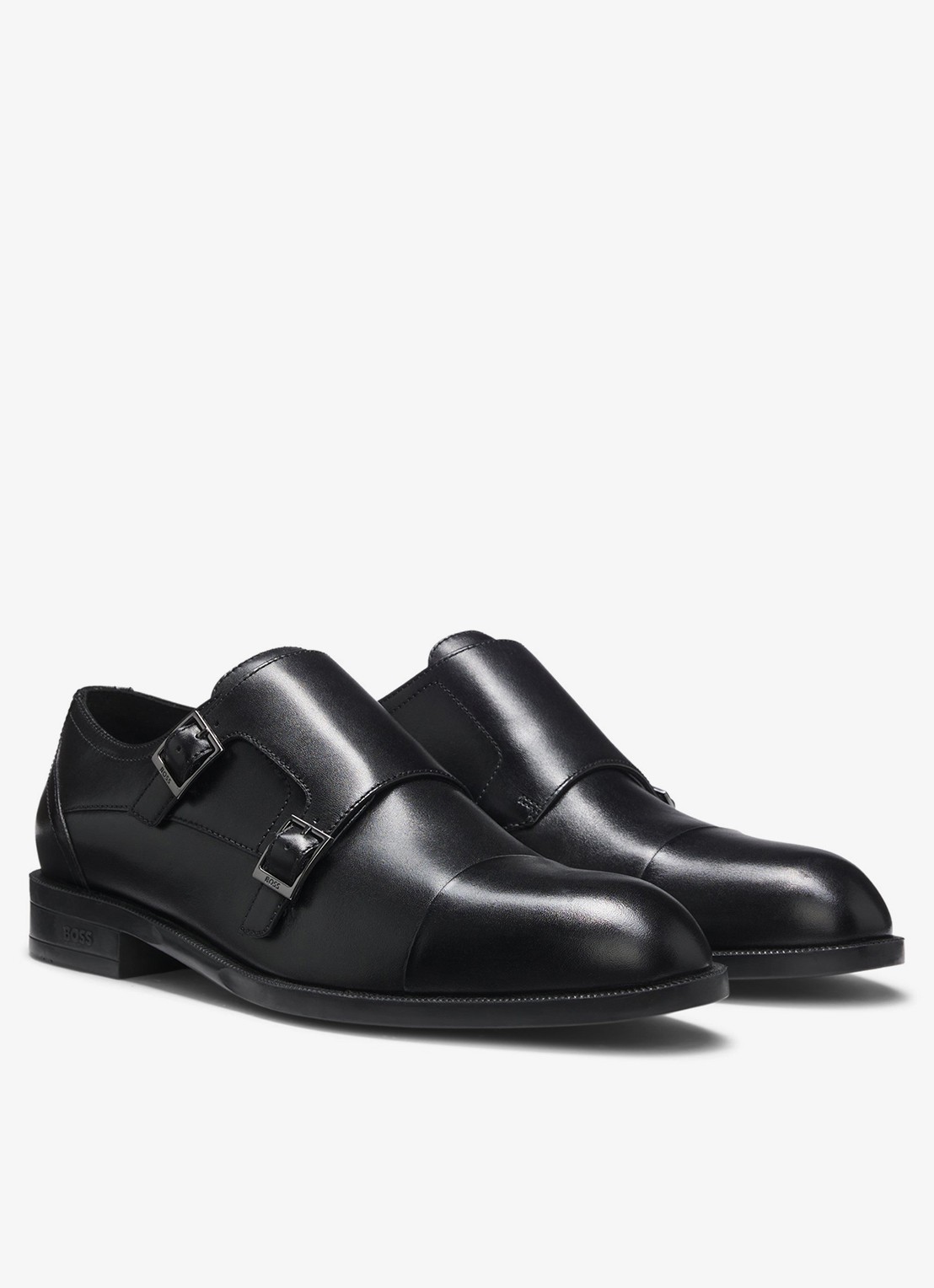 BOSS Derby schoen van leer - voorkant 5 zwart