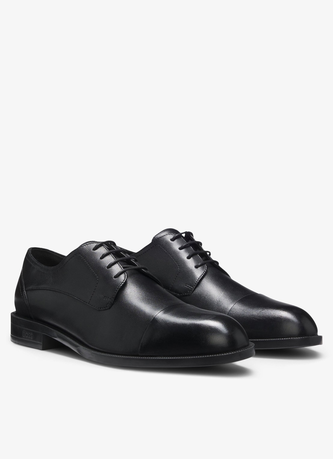 BOSS Derby veterschoen van leer - detail 4 zwart