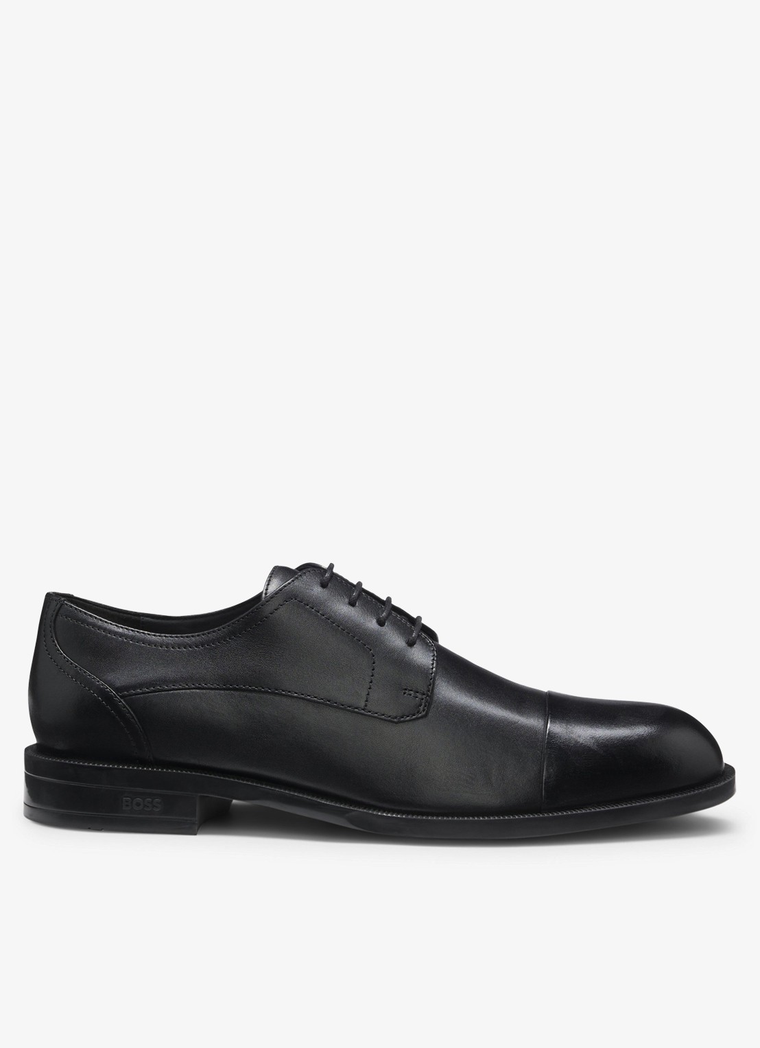 BOSS Derby veterschoen van leer - voorkant zwart