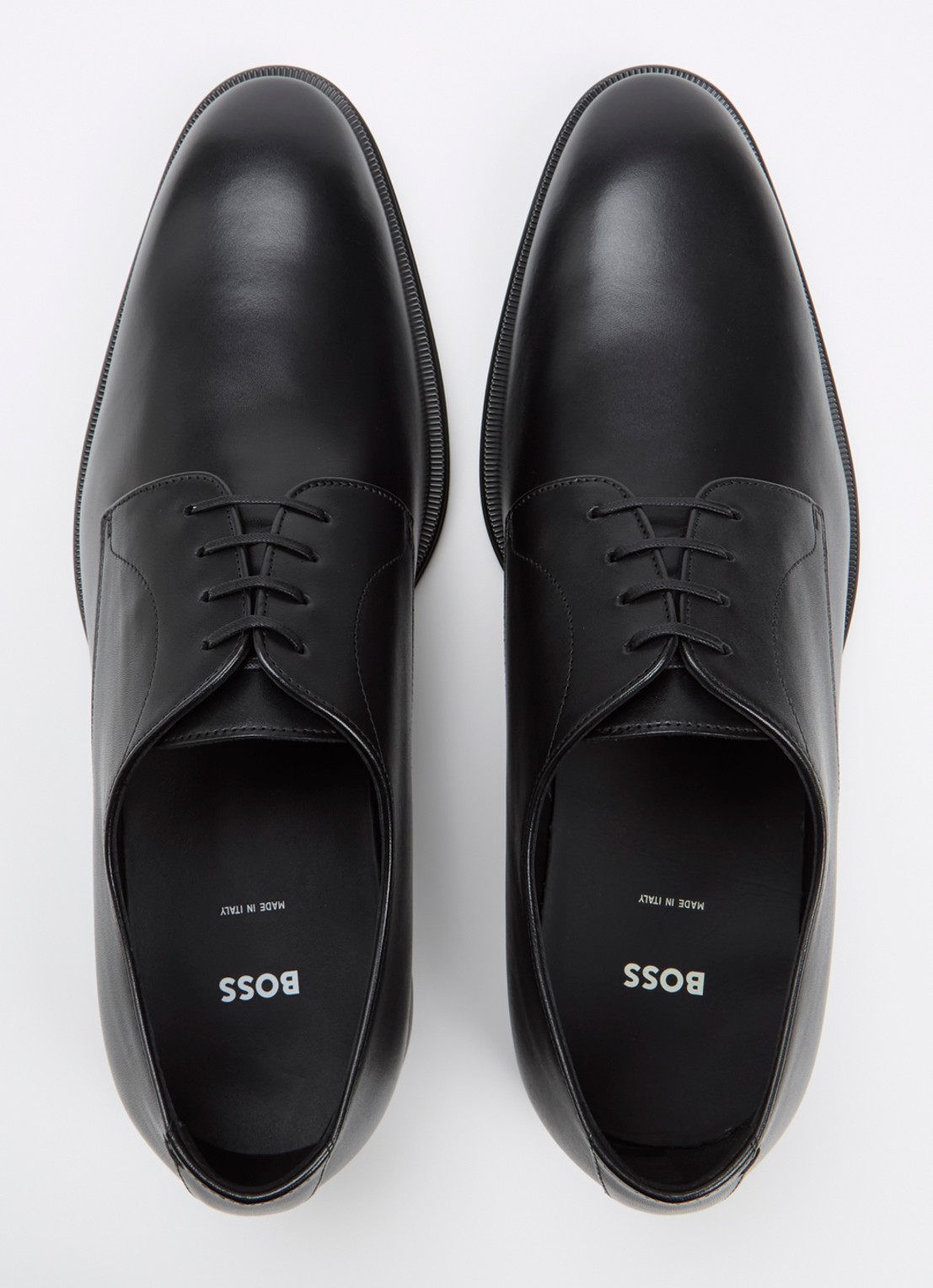 BOSS Derrek veterschoen van kalfsleer - detail 4 zwart