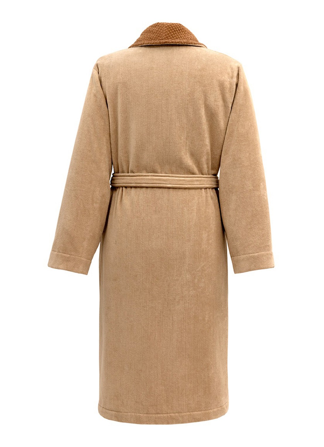 BOSS Double B badjas met logoborduring - unisex - achterkant beige