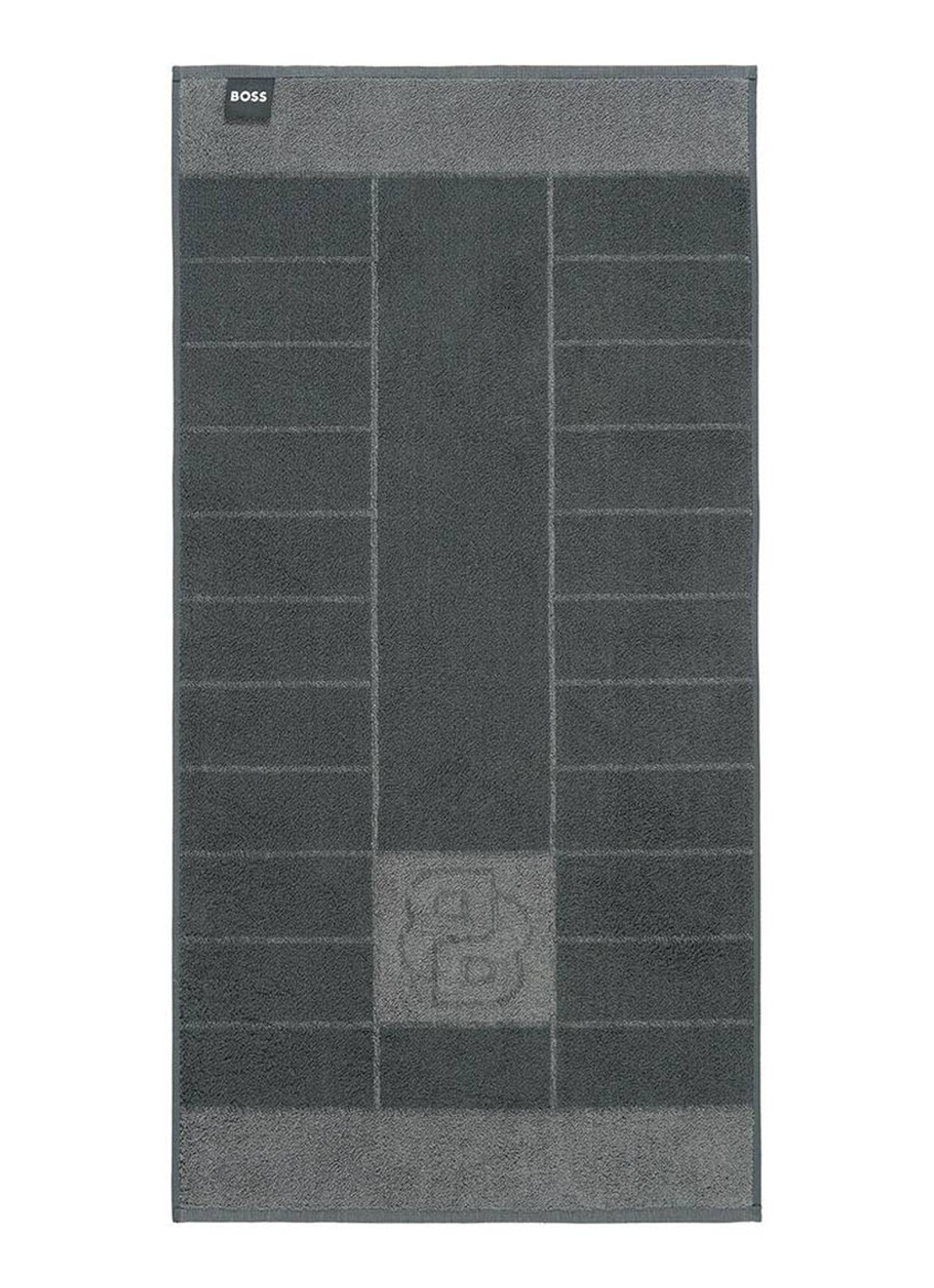 BOSS Double badhanddoek - 50 x 100 cm - voorkant 5 donkergrijs