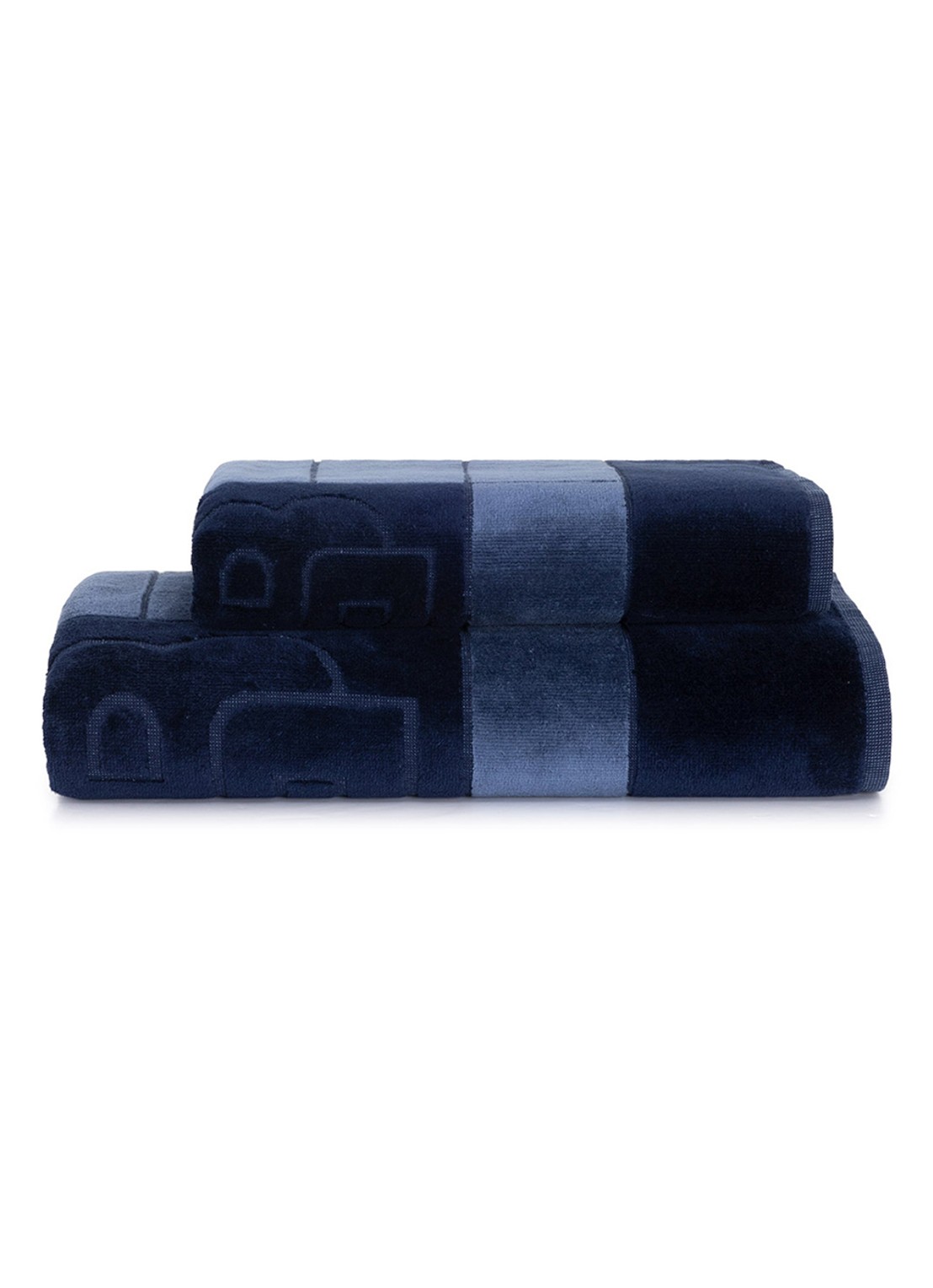 BOSS Double badhanddoek - 50 x 100 cm - detail donkerblauw