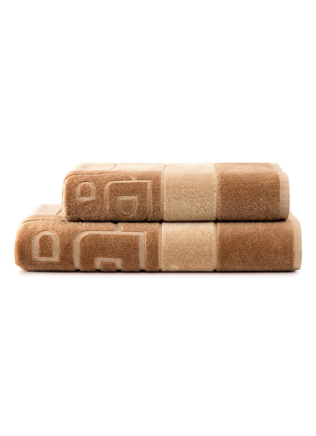 BOSS Double badhanddoek - 50 x 100 cm - detail beige