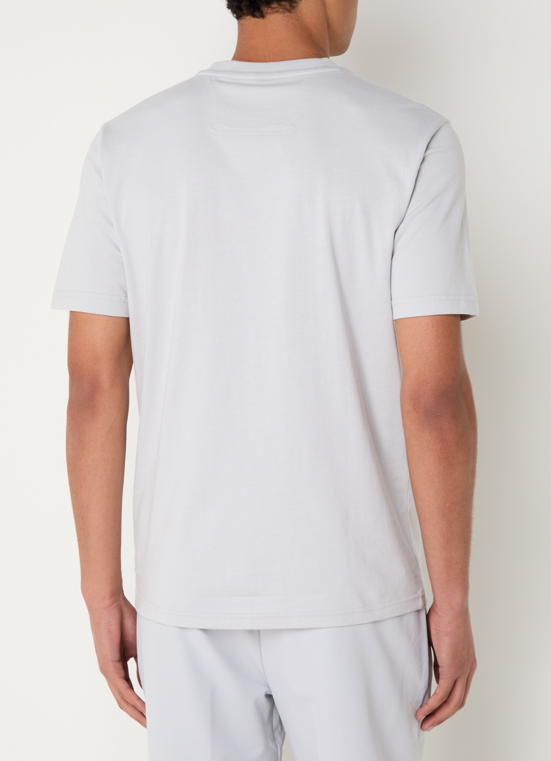 BOSS Drop Needle T-shirt met logoprint  - achterkant 2 lichtgrijs