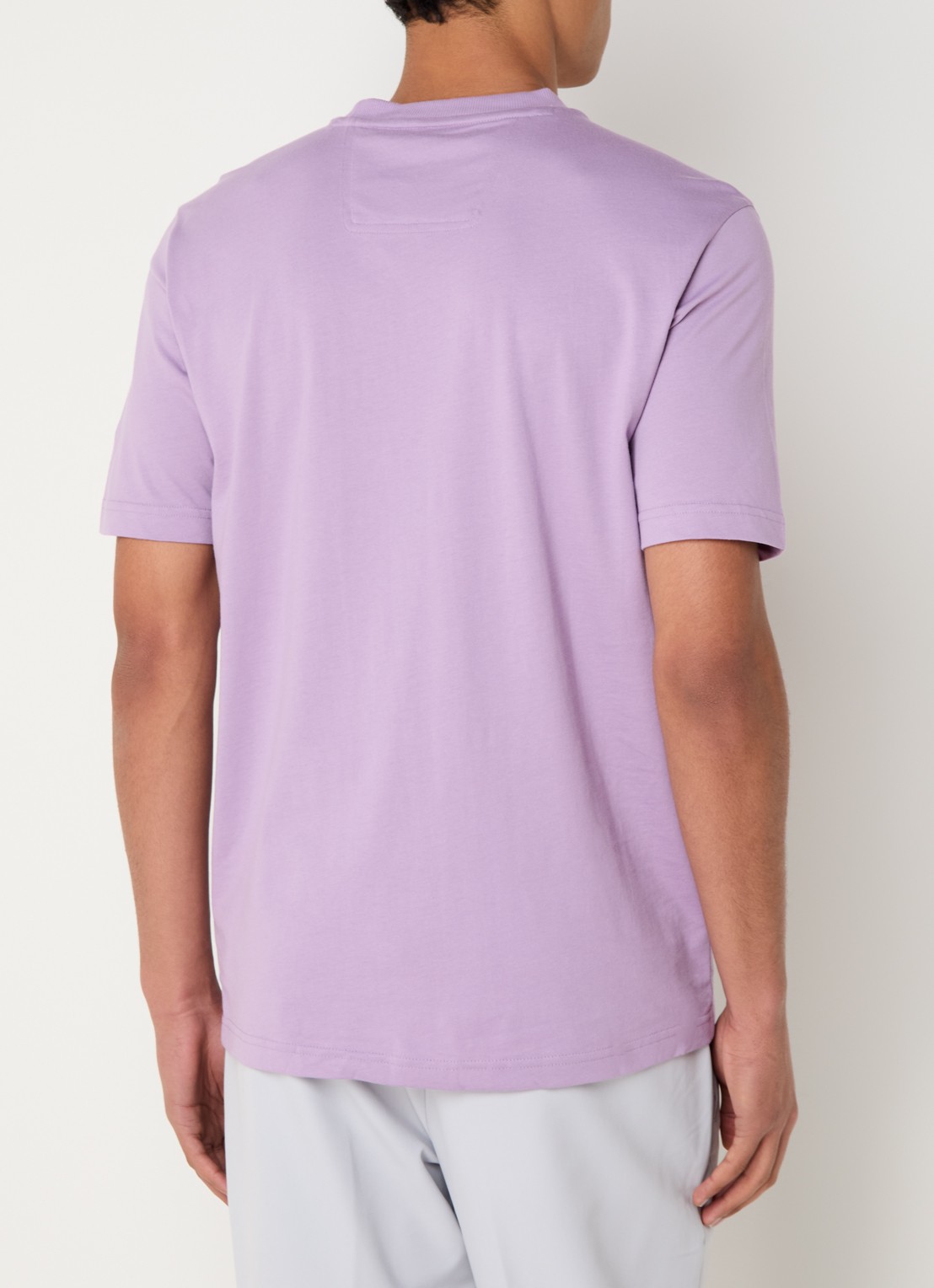 BOSS Drop Needle T-shirt met logoprint  - achterkant lila