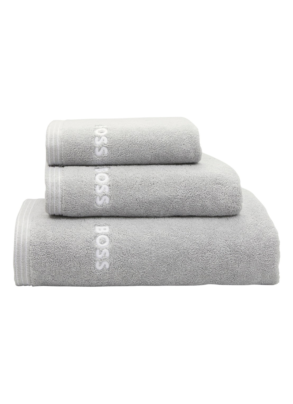 BOSS Edge badhanddoek 50 x 100 cm - achterkant 3 lichtgrijs